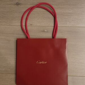 Cartier small paper shopping bag W 7.75 x H 7 x 3.25 inches